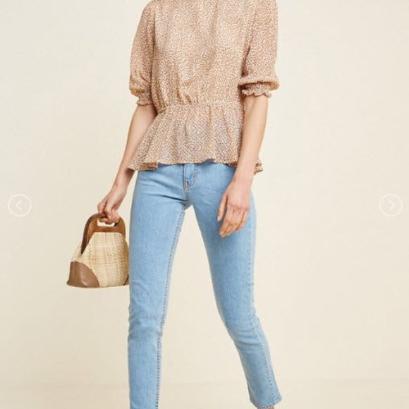 Salem Floral Puff Sleeve Peplum Top - Picture 2 of 4